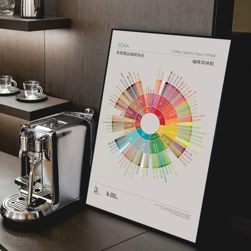 墙面coffee豆文化挂画咖啡风味轮