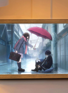 野良神灯光画夜斗一岐日和周边二次元动漫相框摆件镜子小夜灯手办
