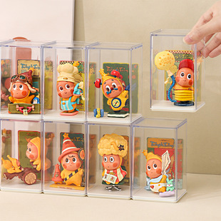 星星人展示盒透明亚克力盲盒收纳展示架单个泡泡手办玛特展示柜子