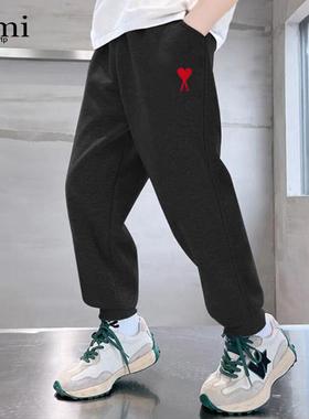 官方Ami srtp儿童运动卫裤春秋季新款男女童休闲长裤束脚宽松裤子