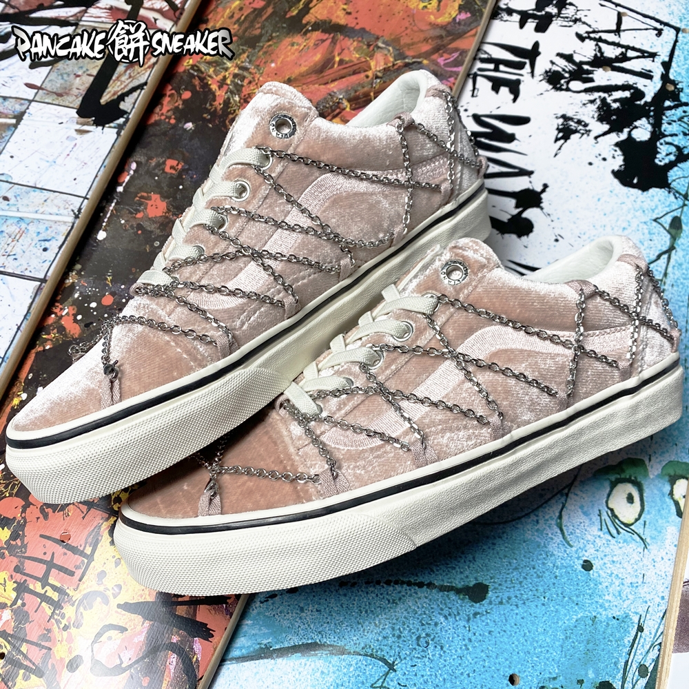 Vans Sandy Liang 粉色天鹅绒项链钻戒低帮女鞋豹纹 VN0A4U3BXF6 运动鞋new 板鞋 原图主图