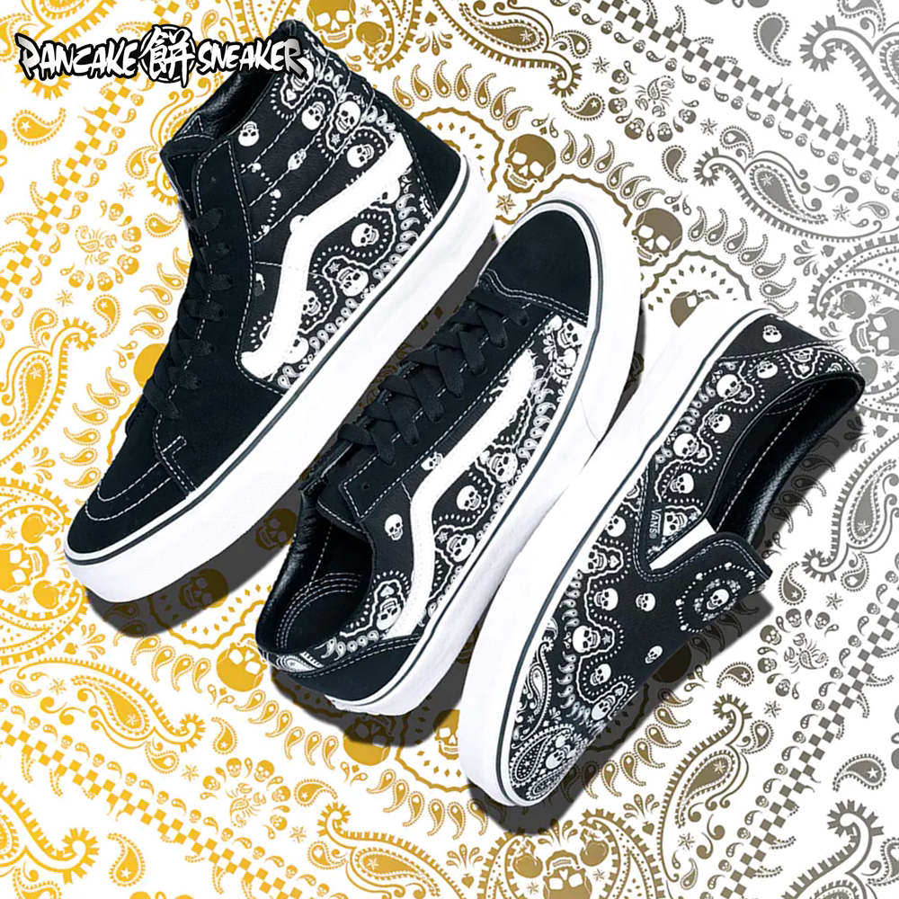 vans sk8 hi黑白高帮骷髅头腰果花男鞋女鞋情侣鞋板鞋vn0a32qgd9s