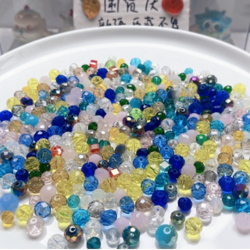 K38约0.8-1.2厘米水晶珠混发半斤diy手工材料配件满30包邮