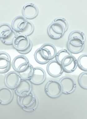 S77约2.3CM合金白色弹簧扣钥匙圈约30个 diy手工材料配件满30包邮