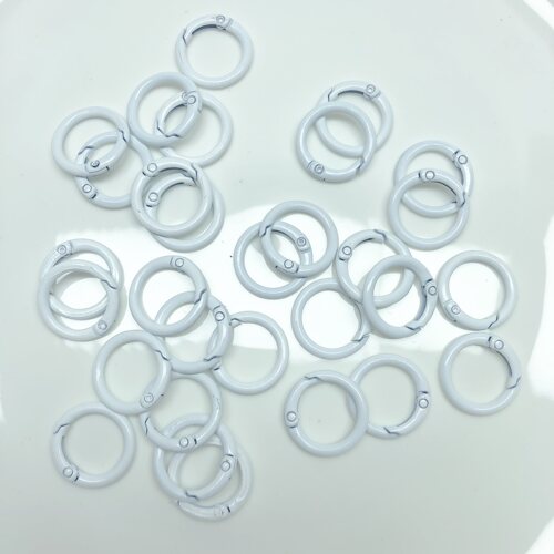 S77约2.3CM合金白色弹簧扣钥匙圈约30个 diy手工材料配件满30包邮