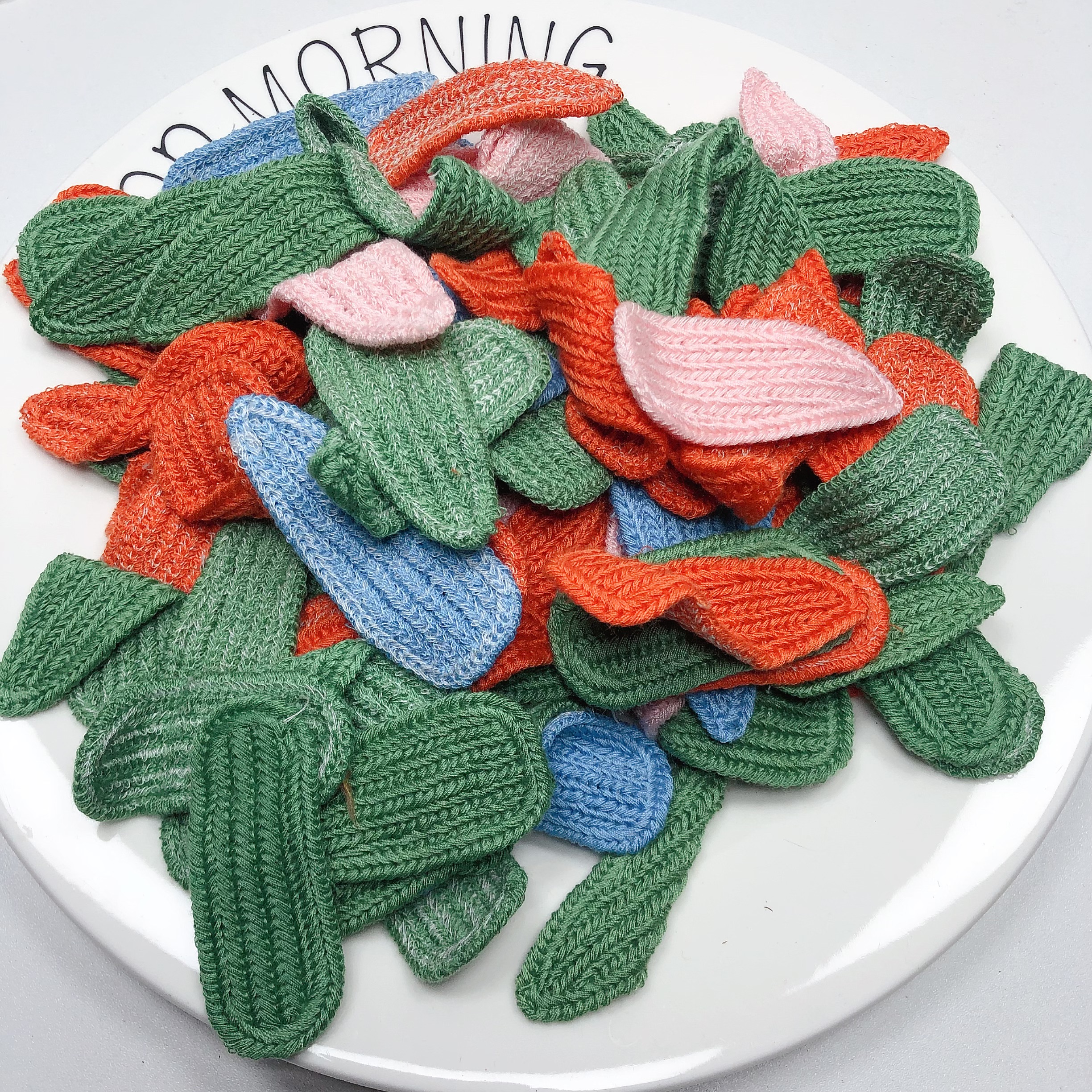 @51约6.5CM毛线发夹贴 95-100个 diy手工材料配件满30包邮