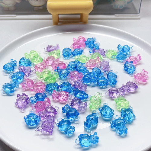A09约2.5厘米透明塑料卡通挂件100克65个diy手工材料配件满30包邮