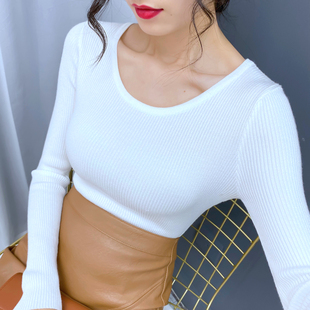 早春女上衣2026年春季新款内搭打底衫圆领毛衣宽松显瘦薄款针织衫