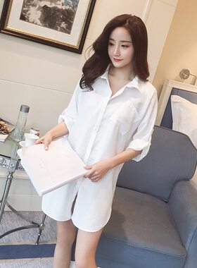 2026春装新款白衬衫韩版宽松设计感小众上衣轻熟风内搭长袖衬衣