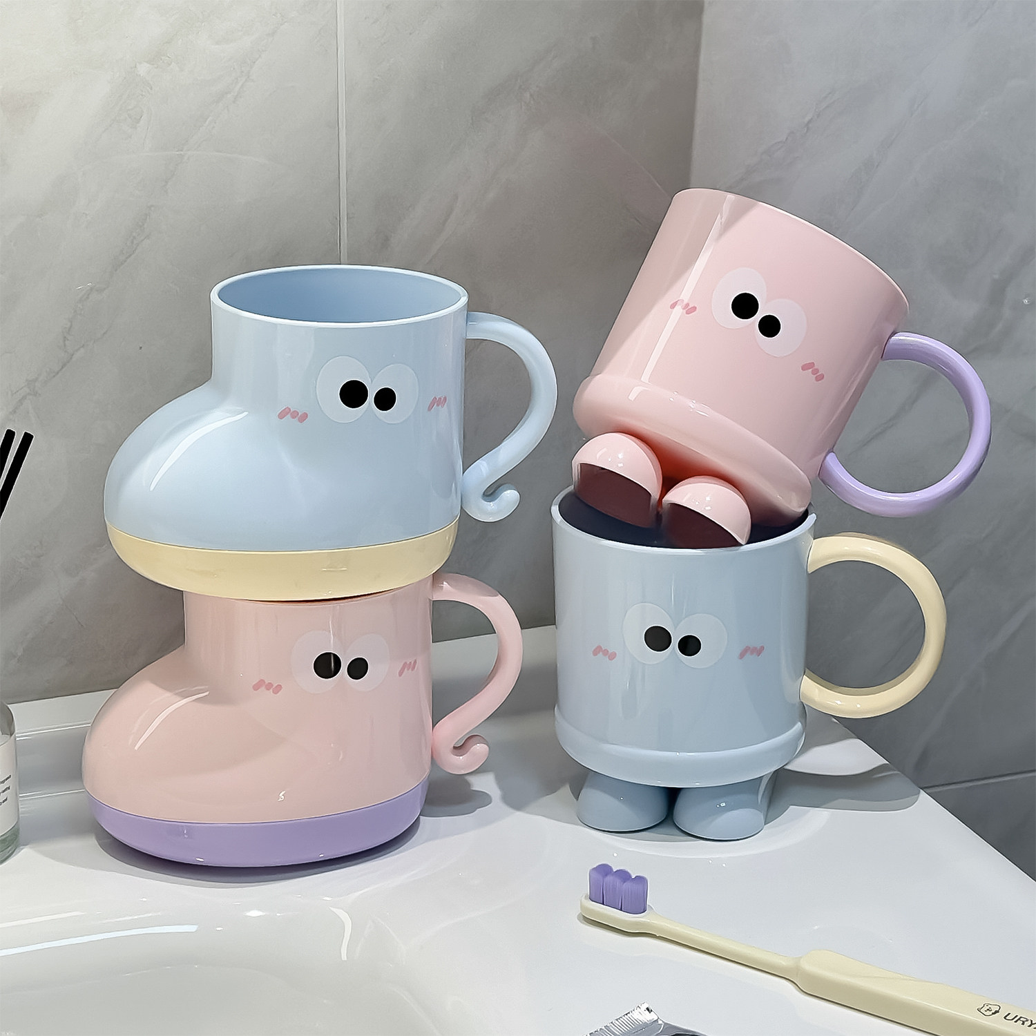 可爱牙刷漱口杯家用刷牙杯子简约卫生间情侣洗漱杯儿童牙缸牙刷杯,家庭/个人清洁工具,洗漱杯,淘宝优惠券,粉丝福利购,淘宝优惠卷