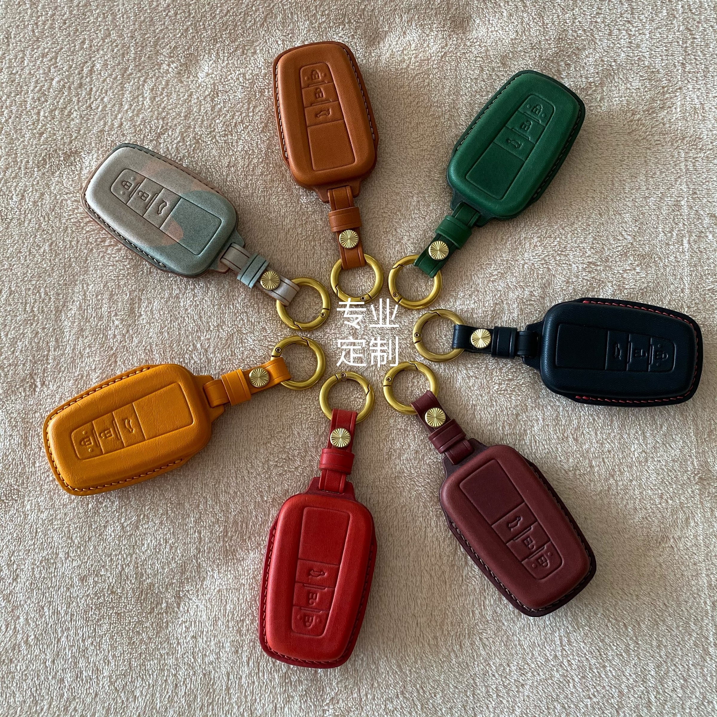 纯手工定制凯美瑞真皮钥匙套亚洲龙荣放rav卡罗拉雷凌牛皮钥匙包