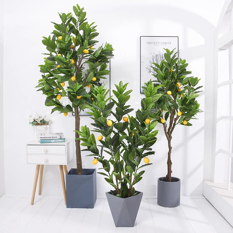 大型北欧仿真植物落地柠檬树盆景网红室内装饰假盆栽四季绿植摆件 美饰每客旗舰店 淘优券