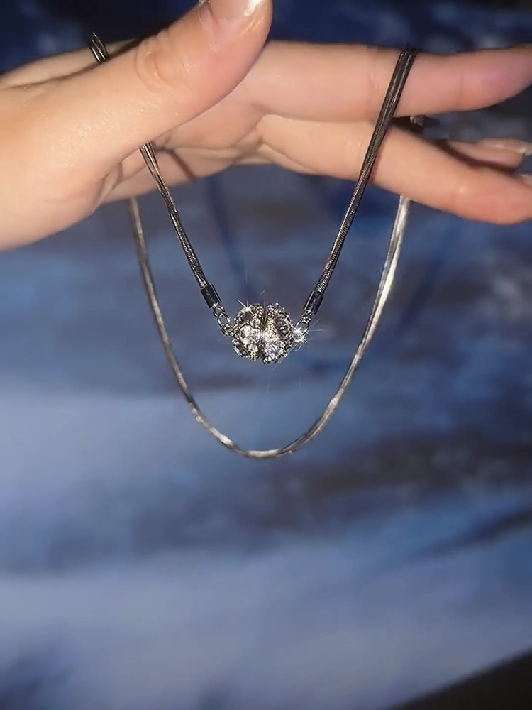 小众简约冷淡风磁吸扣项链女时尚高级感多层颈链网红气质锁骨链潮