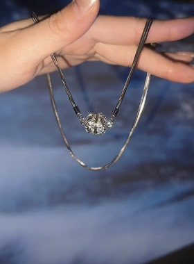 简约冷淡风磁吸扣项链女