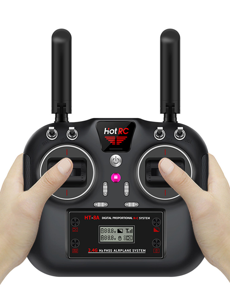 HOTRC 중화항공 HT-8A 양방향 원격 제어 8 8 채널 항공기 모델 고정익 수신기 기관차 및 선박 모델 FPV
