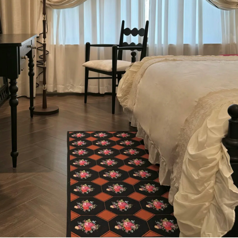 鳗鱼岛原创小花砖地毯客厅卧室