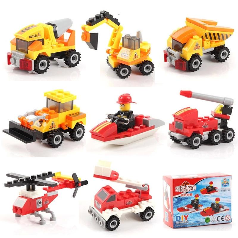 益智拼装汽车飞机积木