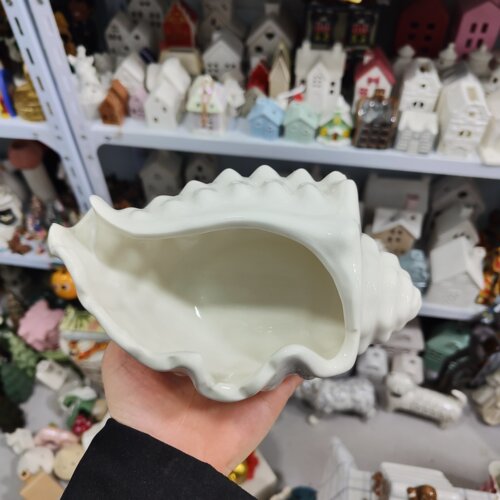非偏远地区凑满19包邮部分瑕/陶瓷海螺摆件置物裂补