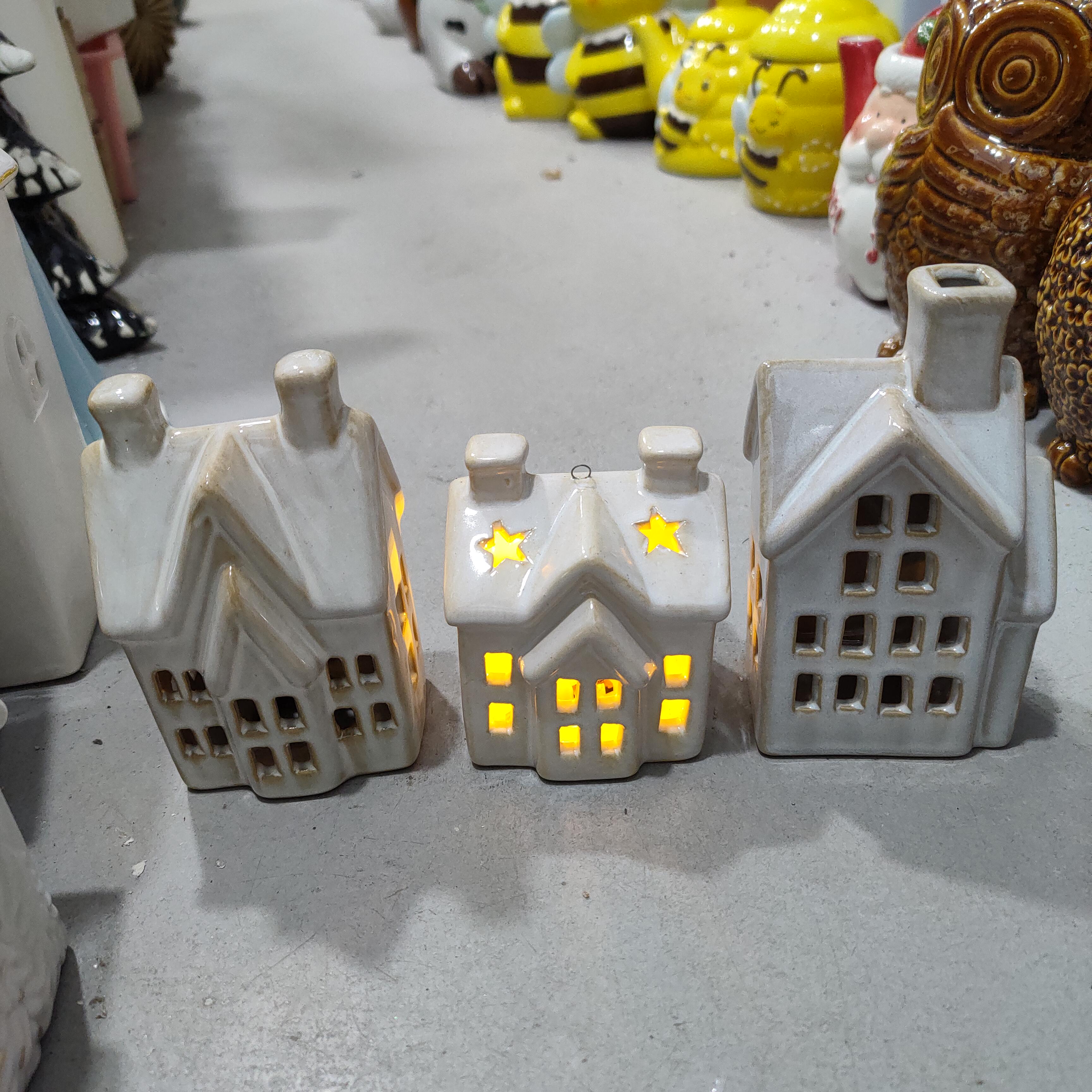 非偏远地区凑满19包邮部分瑕/窑变房子夜灯摆件缺釉