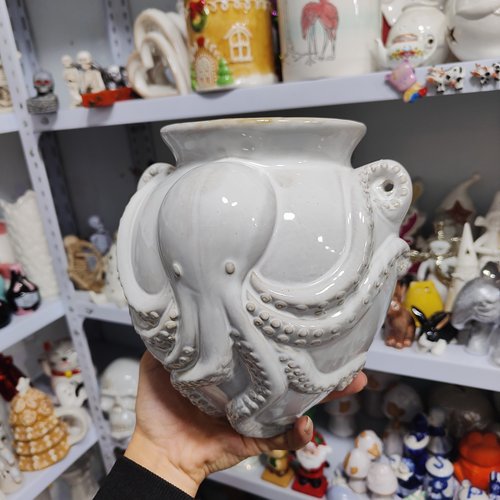 非偏远地区凑满19包邮部分瑕/陶瓷八爪鱼章鱼挂盆缺釉不均干裂