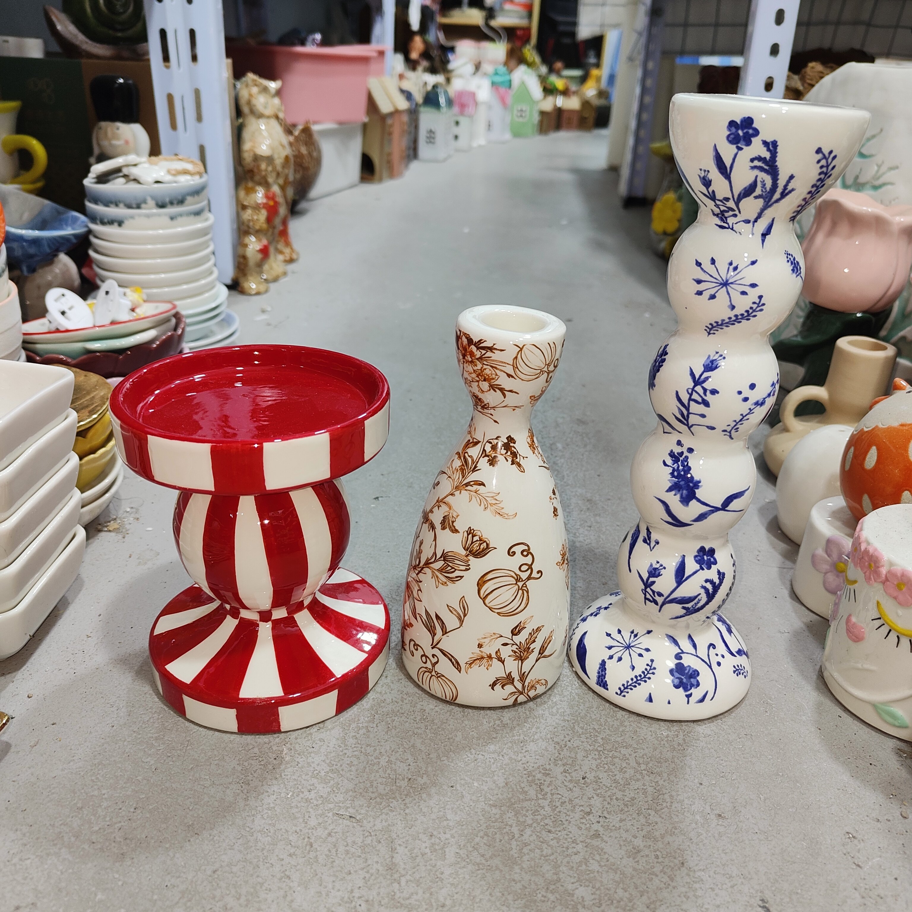 非偏远地区凑满19包邮部分瑕/陶瓷青花条纹烛台摆件,家居饰品,婚庆/商业花艺,淘宝优惠券,粉丝福利购,淘宝优惠卷