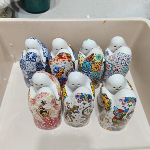 非偏远地区凑满19包邮部分瑕/陶瓷阿飘粉瓶摆件