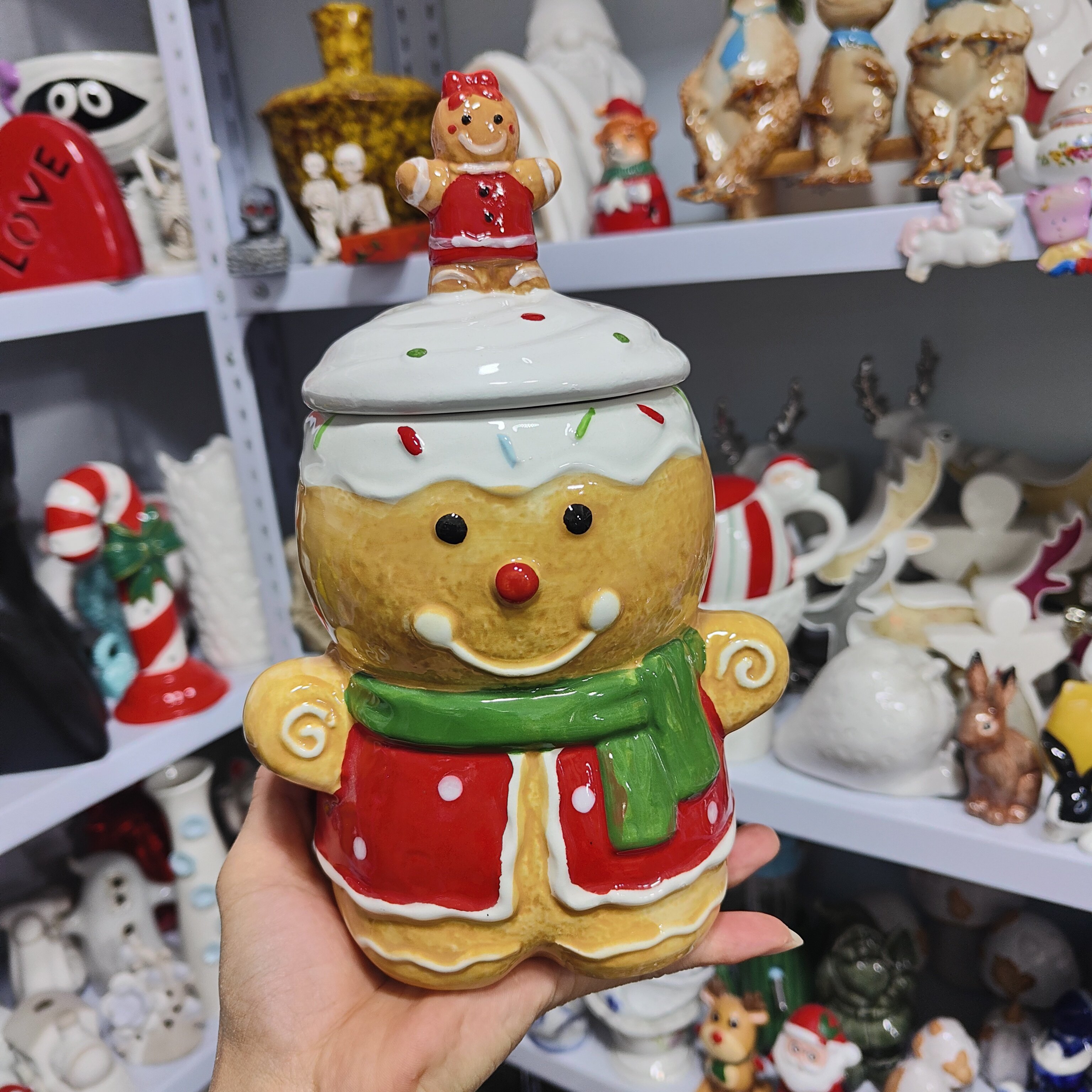 非偏远地区凑满19包邮部分瑕/姜饼人置物罐风釉