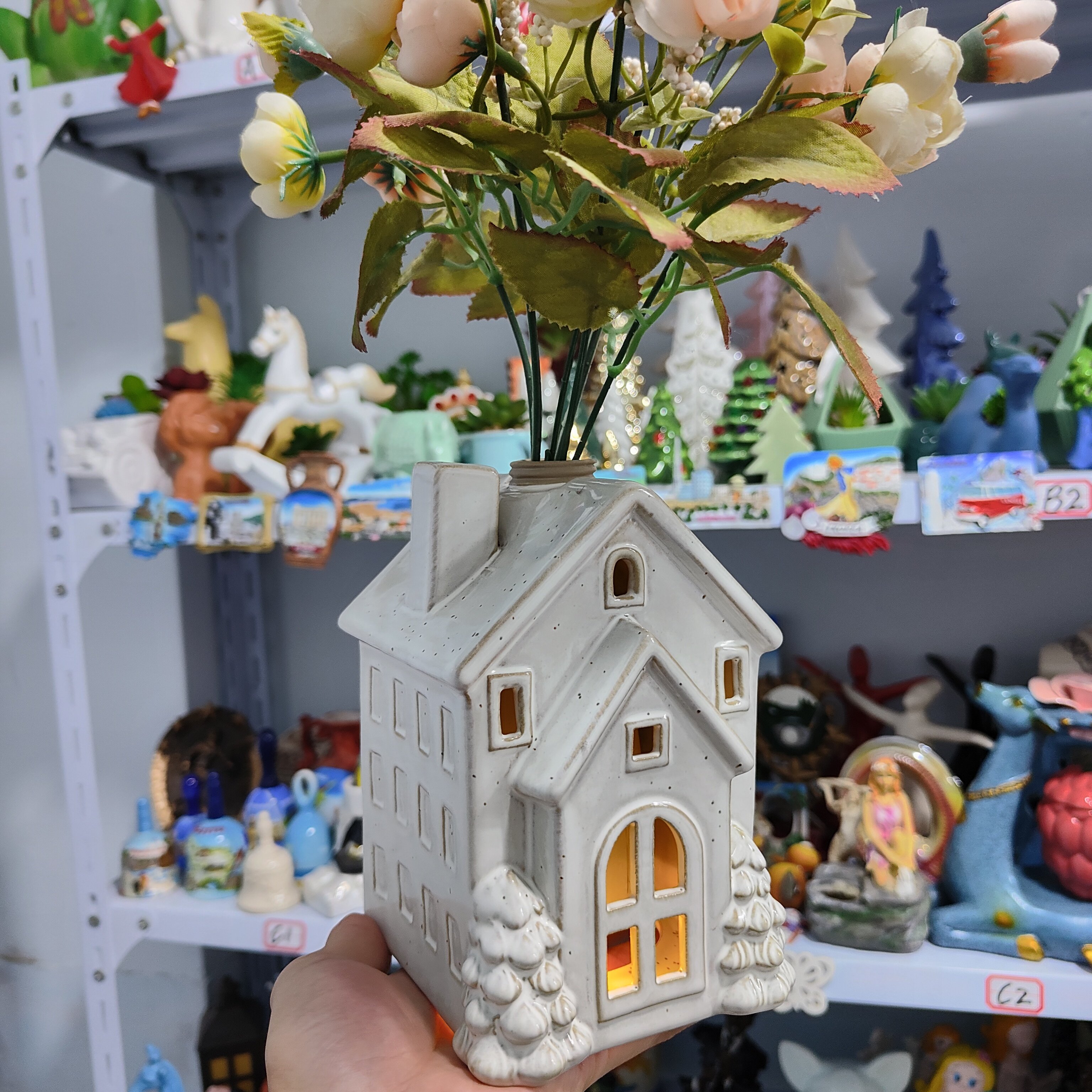 非偏远地区凑满19包邮部分瑕/窑变房子夜灯摆件可装水插花瓶,家居饰品,婚庆/商业花艺,淘宝优惠券,粉丝福利购,淘宝优惠卷