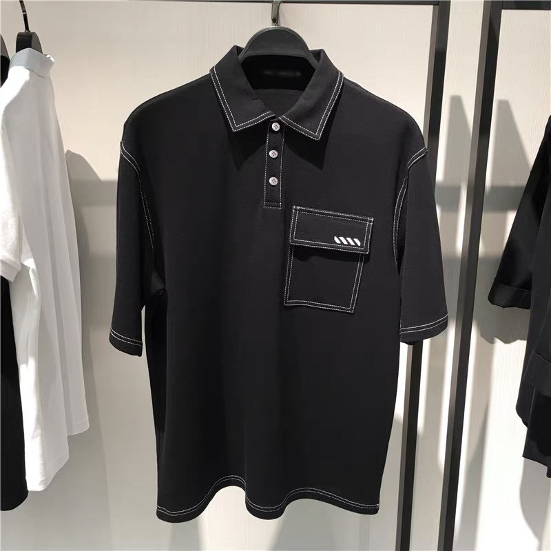 男士POLO衫缉明线大码翻领宽松休闲加肥刺绣短袖T恤保罗潮牌男装,男装,Polo衫,淘宝优惠券,粉丝福利购,淘宝优惠卷