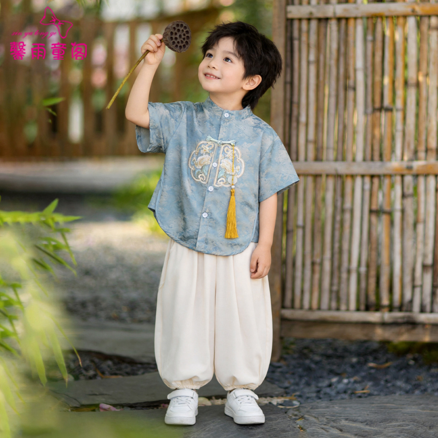 儿童汉服男童夏季国风套装新中式图片