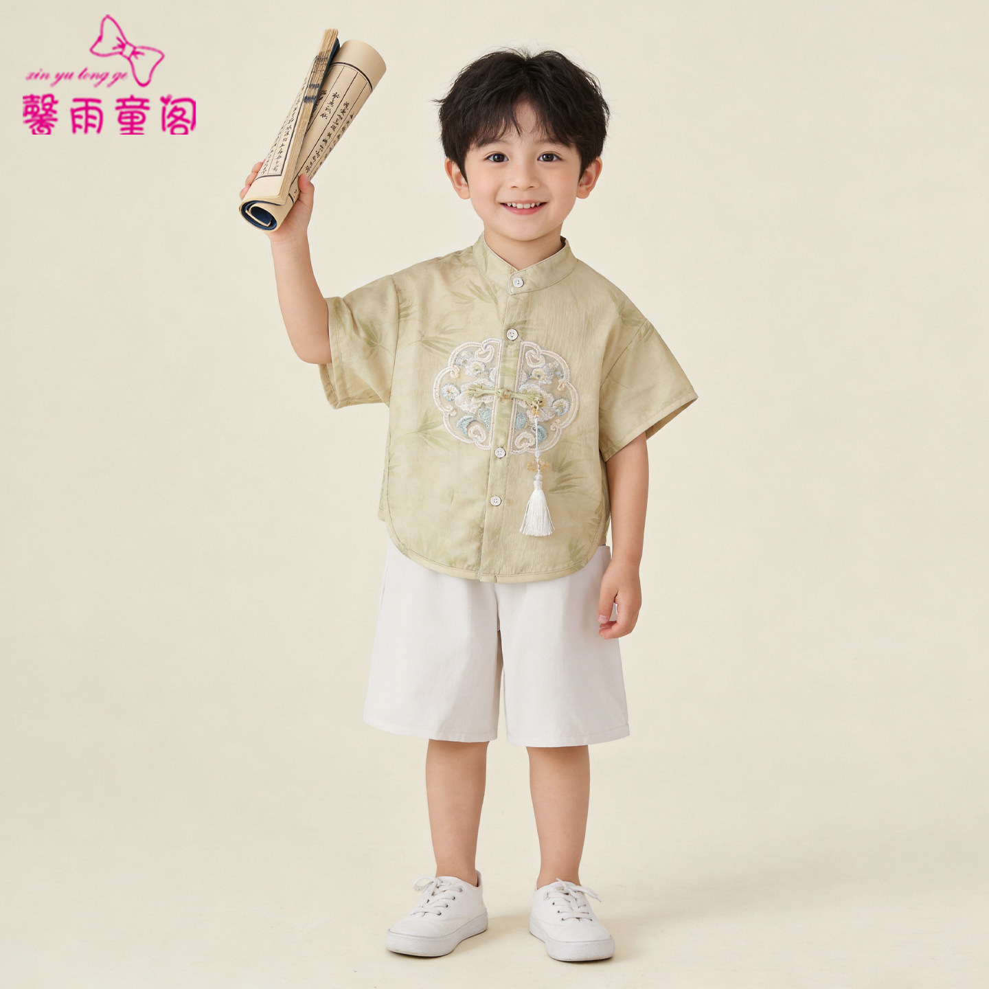 男童汉服夏季套装薄款新中式古装图片