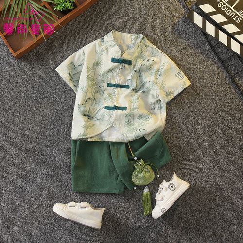 汉服男童夏季国风套装薄款新中式