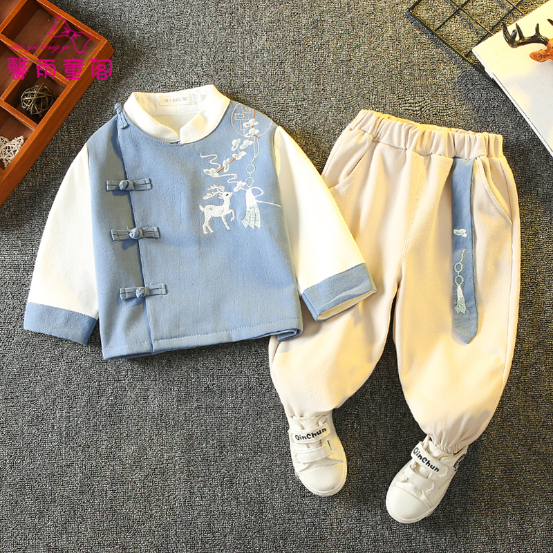 拜年服男童中国风小少爷过年唐装