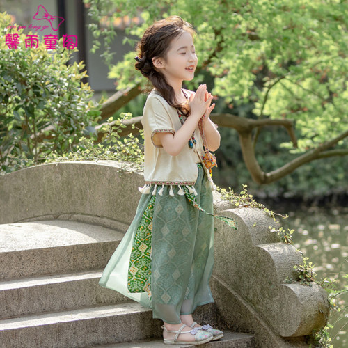 宋制汉服女童夏季超仙新中式套装