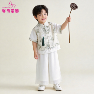 新中式汉服男童夏季2026新款儿童唐装帅气男孩国风套装六一演出服