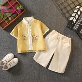 男孩古风套装 汉服男童夏季 新中式 国风儿童改良唐装 端午演出服 古装