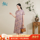 显高挑款 布符2025年夏季 显瘦气质复古时尚 修身 新品 改良旗袍女装