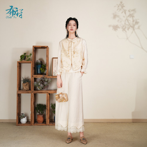 布符新中式珠绣修身显瘦马甲