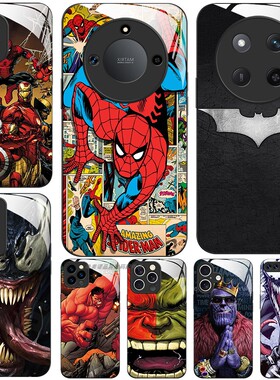 玻璃手机壳适用荣耀500400300PRO200100 50 60 70 90GT80X60 X50 X40 X10 X20 X30 漫威蜘蛛侠毒液灭霸绿巨人