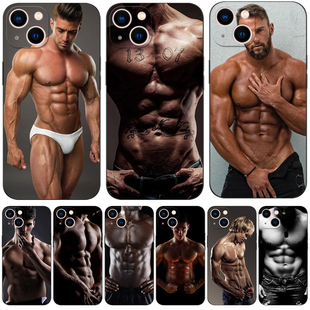 男子健美肌肉性感硅胶手机壳套适用苹果iPhone1716 13XR12plus11pro14MAX华为荣耀OPPO加VIVO小米78XS6
