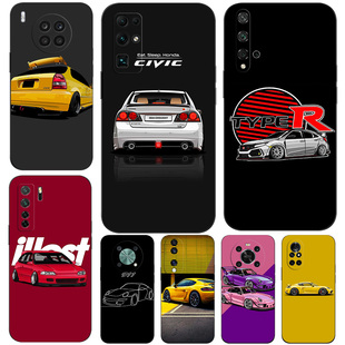 本田思域911GTS赛车跑 20S畅玩40Plus X20 X30 X50 硅胶软手机壳适用荣耀50 X40 30Pro X10