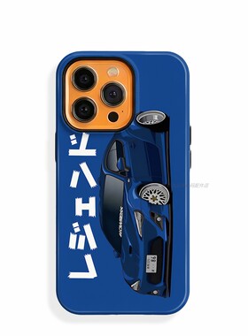 菲林手机壳适用苹果17iPhone16Pro15Max13Pro12XS14XR11X 赛车JDM蓝色