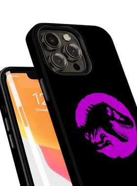 菲林手机壳适用苹果17iPhone16Pro15Max13Pro12XS14XR11X 恐龙骨架紫色图案