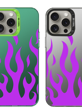IMD手机壳适用苹果iPhone 15 14Pro Max13 Pro XS XR X 8 7plus12SE11 CY50178紫色火焰