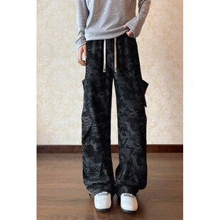 2026年春装新款迷彩休闲裤男宽松褶皱长裤直筒裤Camouflage pants