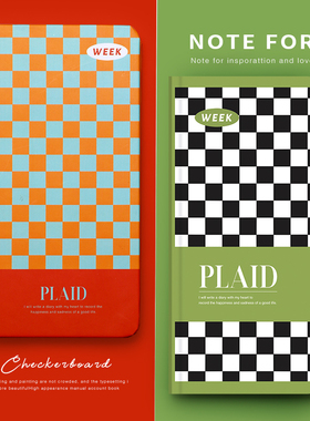 棋盘格weeks本手帐本方格周计划本高颜值随身便携ins迷你小笔记本