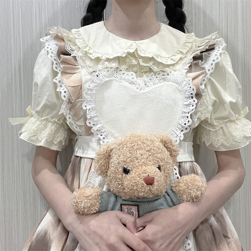 原创 芝士奶油 春夏lolita内搭衬衫蕾丝花边灯笼袖日系可爱软妹