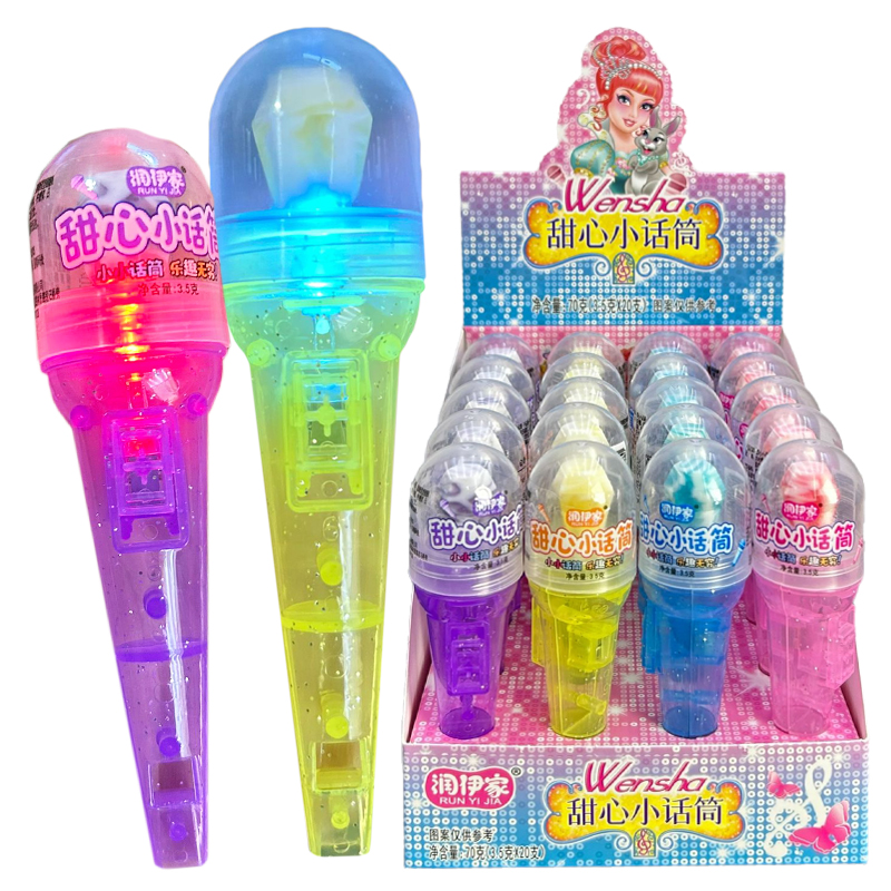 儿童创意糖果玩具卡通公主闪光迷你话筒棒棒糖奖励小学生零食批发