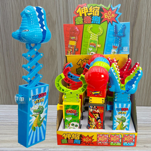 网红抖音同款儿童糖果玩具按压伸缩鳄鱼钳子拳头夹子小男女孩礼物