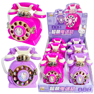儿童糖果玩具早教仿真老式复古手摇转轮拨号响铃电话机小礼物批发